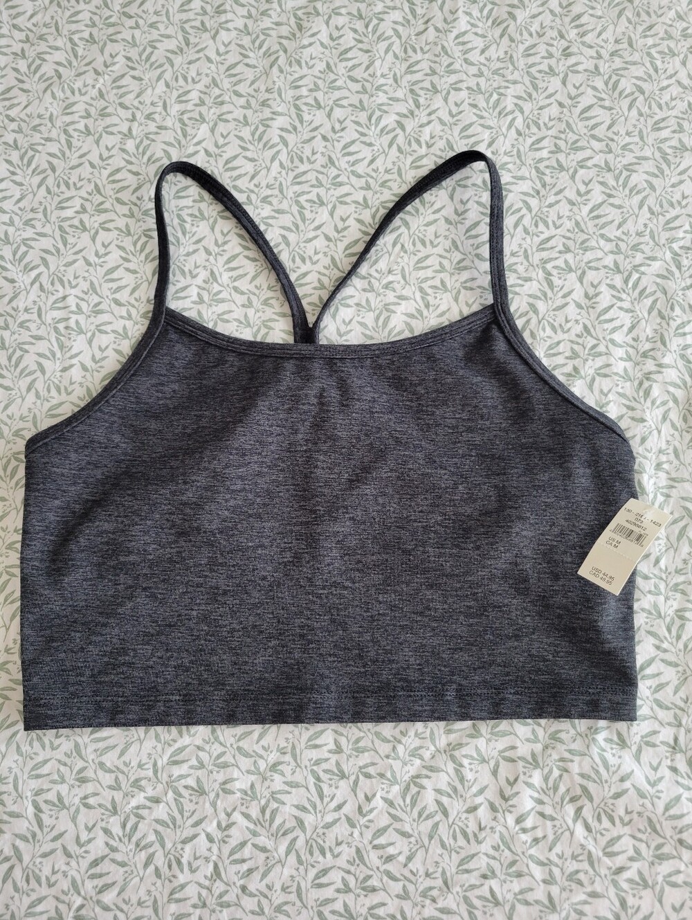 aerie real me offline the hugger grey active workout tank top/bra